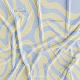 Ice Blue Yellow Marble Printed Fabric For Dress Material Wholesale Market